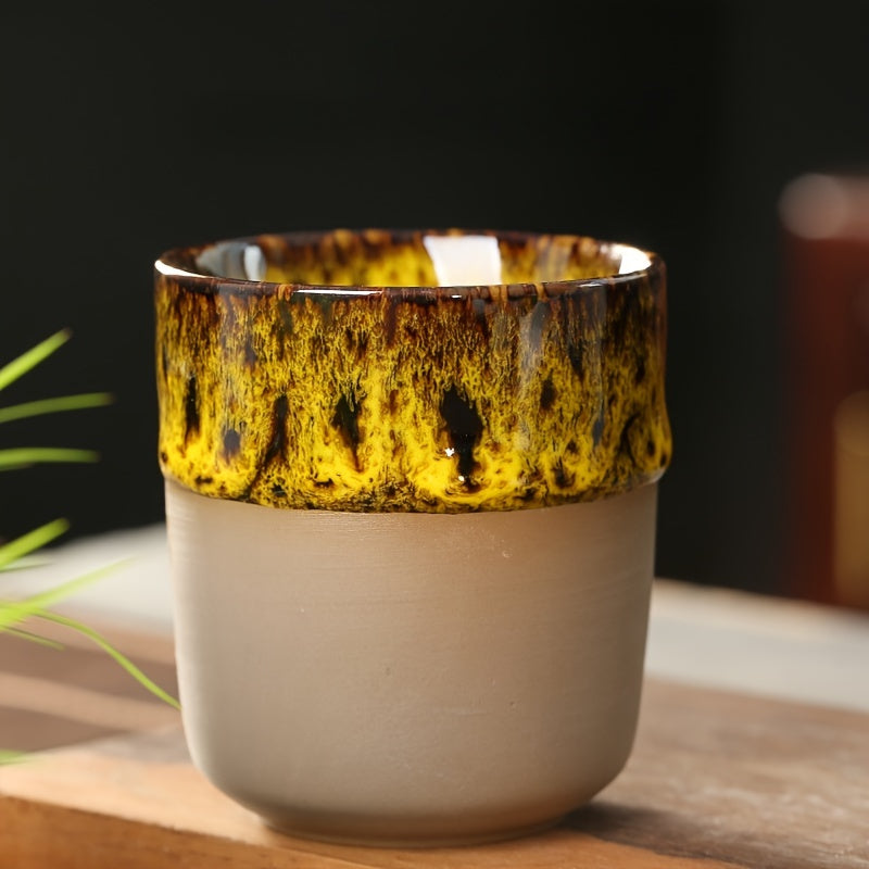 Yellow Japanese Kiln Ceramic Espresso Cup - Dyno Pixels