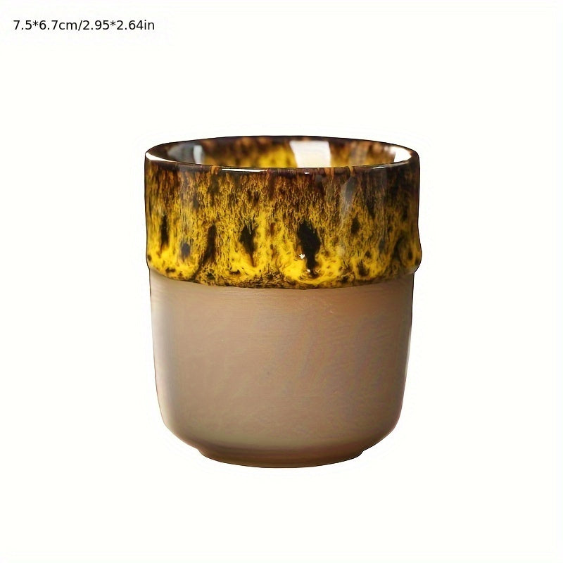 Yellow Japanese Kiln Ceramic Espresso Cup - Dyno Pixels