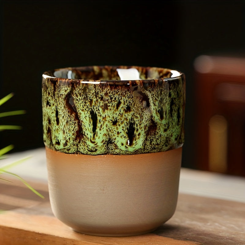 Green Japanese Kiln Ceramic Espresso Cup - Dyno Pixels