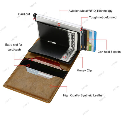 Sleek Anti-Theft RFID Metal Card Wallet - Dyno Pixels