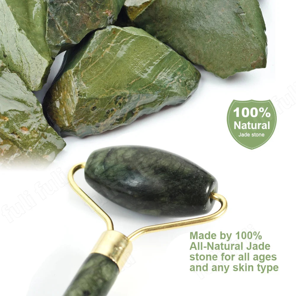 Natural Jade Gua Sha and Roller Set for Radiant Skin - Dyno Pixels