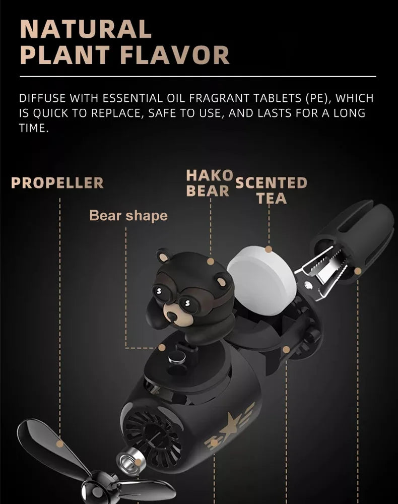 Pilot Bear Car Air Freshener - Dyno Pixels