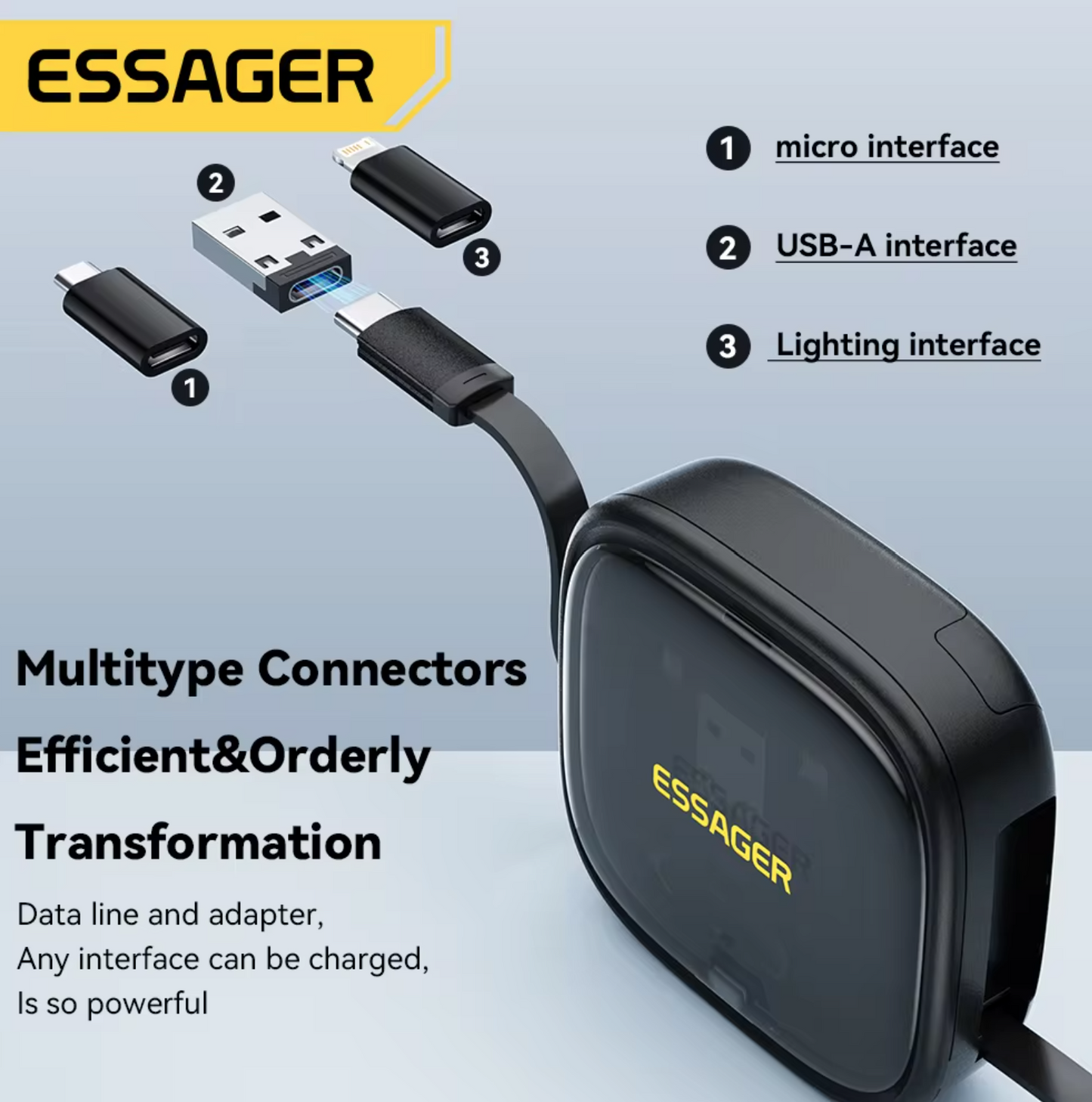 Essager Travel Multi Functional Cords With Holder Storage Box - Dyno Pixels