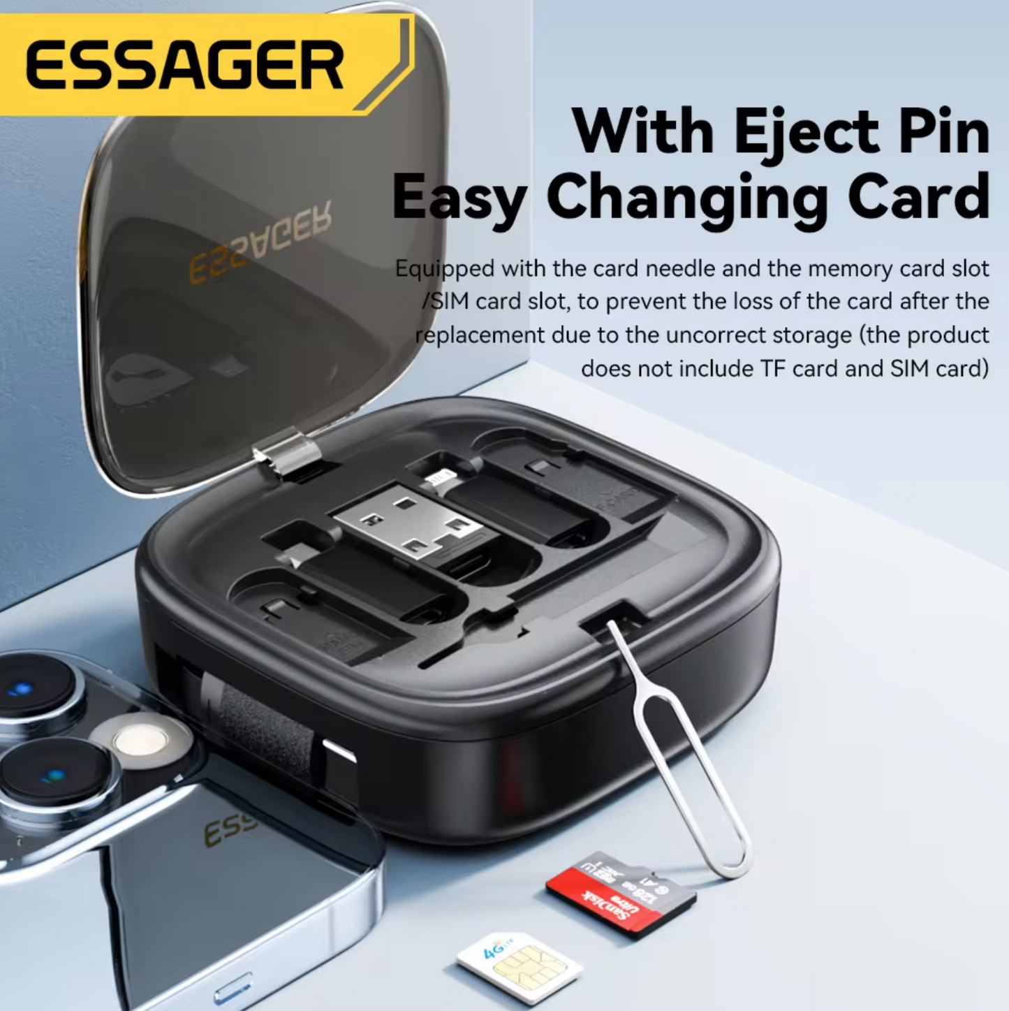 Essager Travel Multi Functional Cords With Holder Storage Box - Dyno Pixels