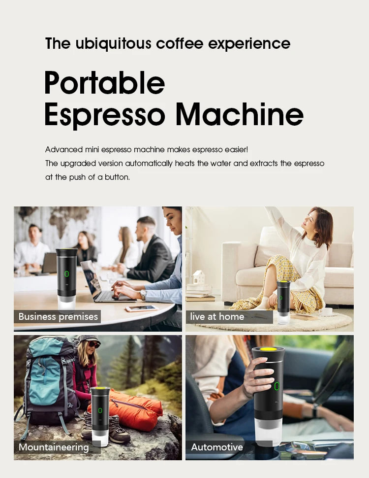 Portable 3-in-1 Espresso Maker with Intelligent Extraction and USB Charging - Dyno Pixels