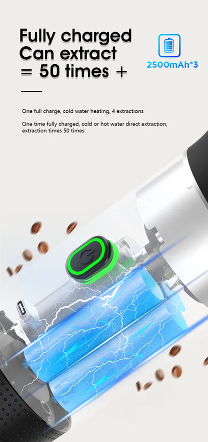 Portable 3-in-1 Espresso Maker with Intelligent Extraction and USB Charging - Dyno Pixels