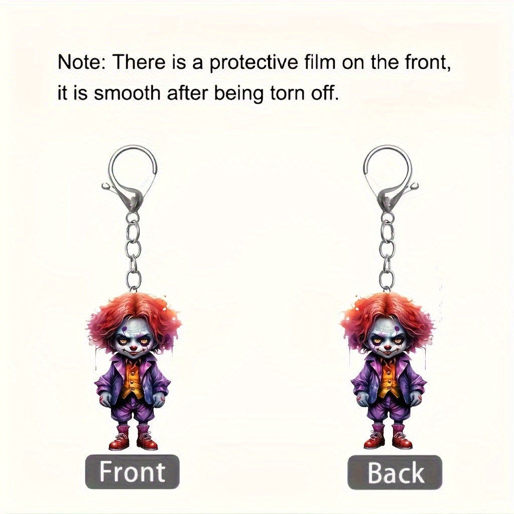 Acrylic Halloween Cartoon Clown Keychain